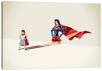 Super Shadows Heroine Canvas Art Print - Kids Inspirational Art