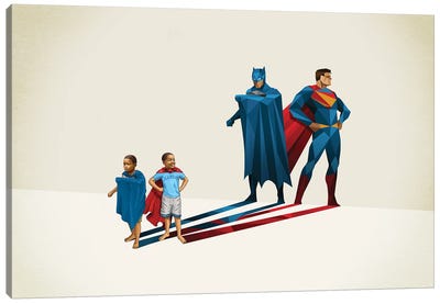 Super Shadows Neighborhoods Finest Canvas Art Print - Superman