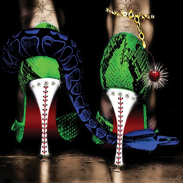 Snakes: High Heels Green by Jan Raphael