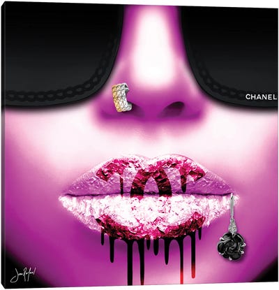 Chanel 2020 Pink Canvas Art Print - Edgy Bedroom Art