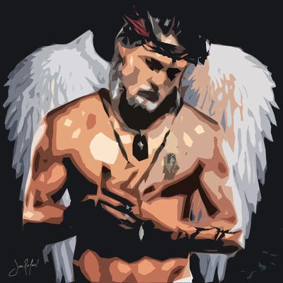 Jeez by Jan Raphael metal wall art