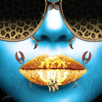 Cavallita Blue by Jan Raphael metal wall art