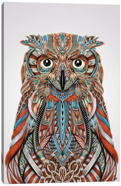 Eagle Owl Canvas Art Print - Giulio Rossi