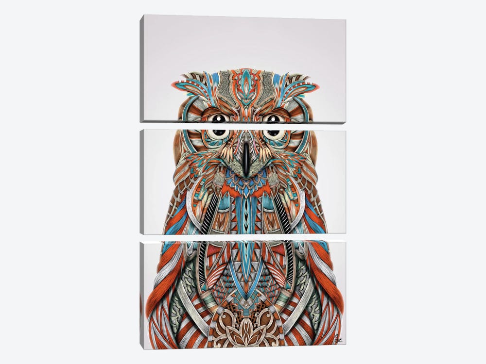 Eagle Owl by Giulio Rossi 3-piece Canvas Art Print