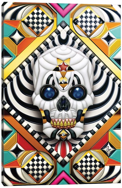 Geometric Skull Canvas Art Print - Naked Bones