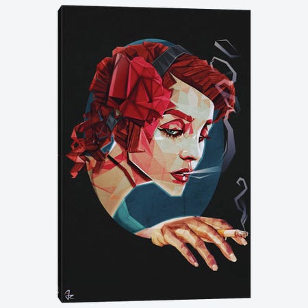 Smoking Princess Canvas Print #JRI36} by Giulio Rossi Canvas Art Print