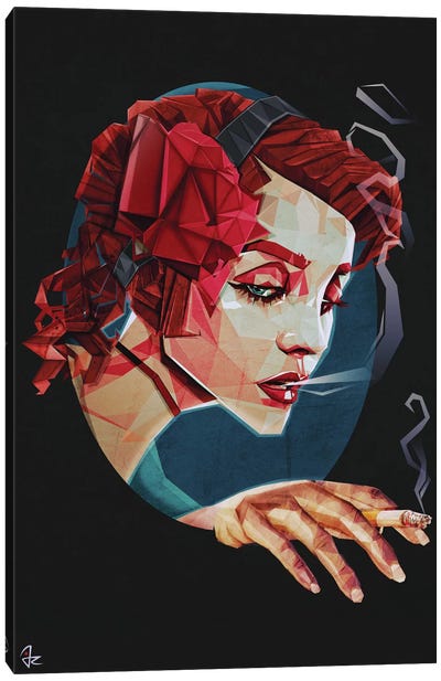 Smoking Princess Canvas Art Print - Giulio Rossi