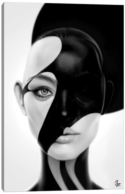 Black Mask Canvas Art Print - Vivid Graphics