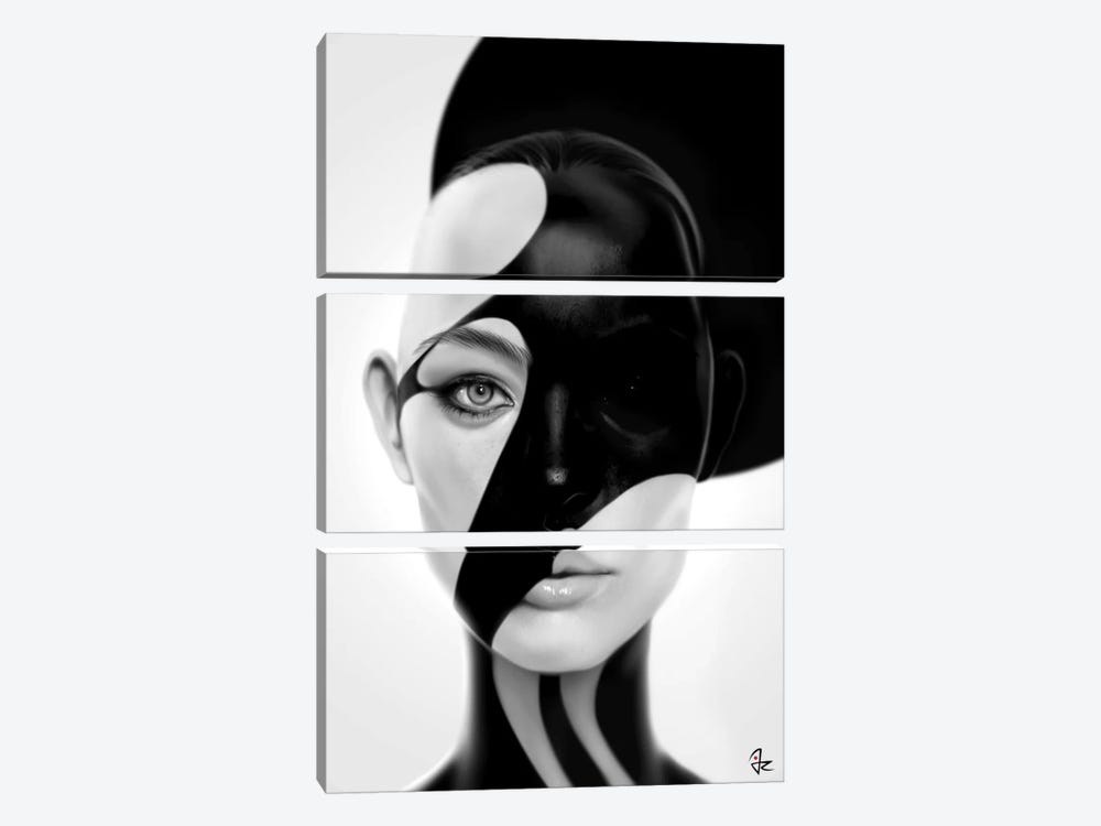 Black Mask by Giulio Rossi 3-piece Canvas Artwork