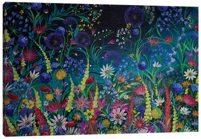 Midnight Garden Party Canvas Art Print - Jan Rogers