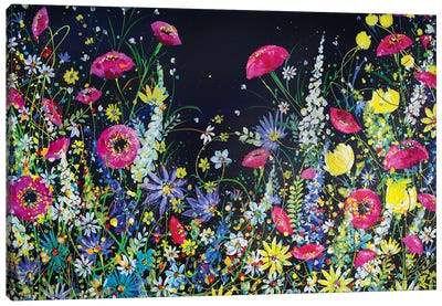 Midnight Floral Dream Canvas Art Print - Jan Rogers