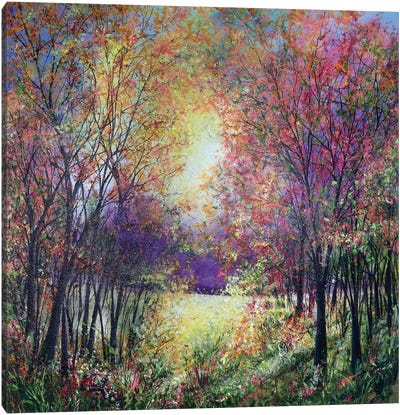 Lemon And Lilac Woodland Fall Canvas Art Print - Jan Rogers