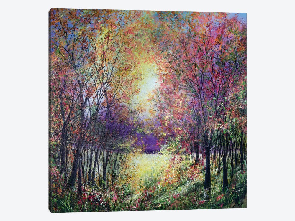 Lemon And Lilac Woodland Fall by Jan Rogers 1-piece Canvas Artwork