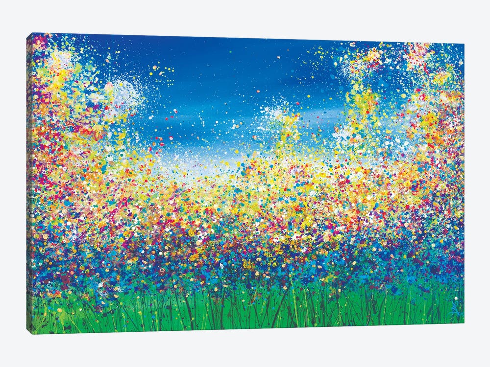 Sky Blue Flower Meadow by Jan Rogers 1-piece Canvas Print