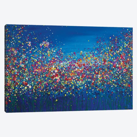 Abstract Blue Meadow Canvas Print #JRJ20} by Jan Rogers Canvas Artwork