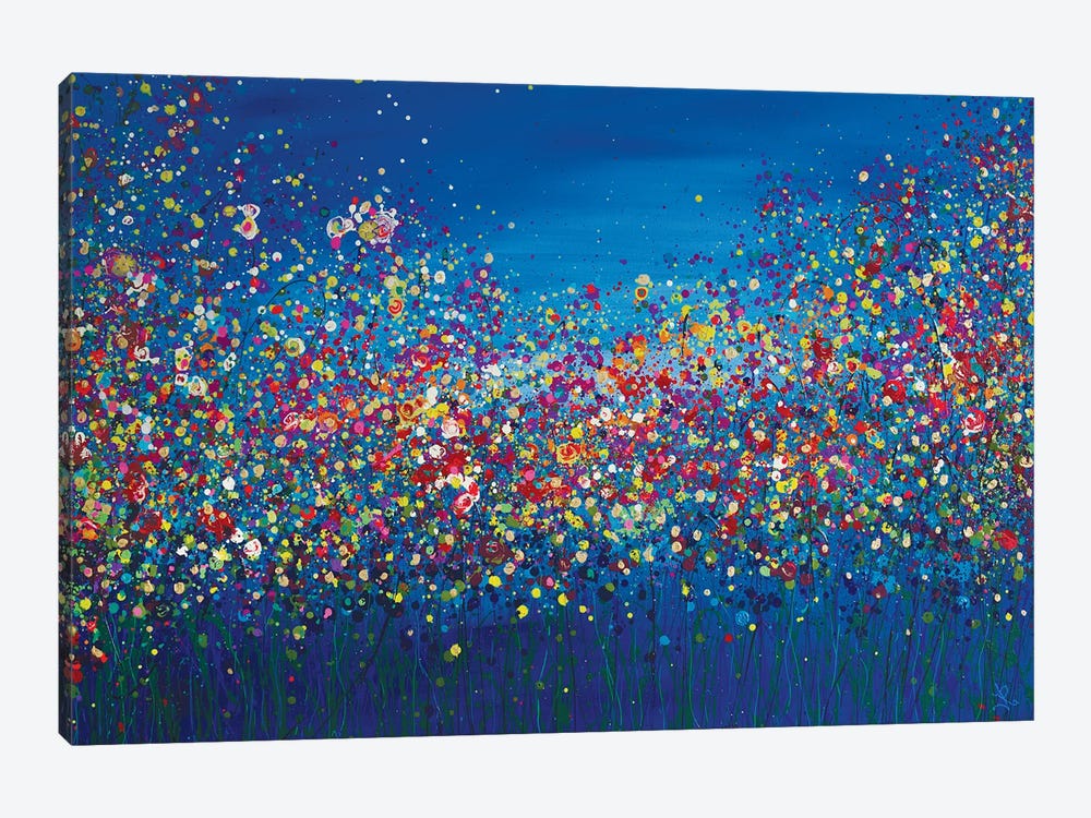 Abstract Blue Meadow by Jan Rogers 1-piece Canvas Print