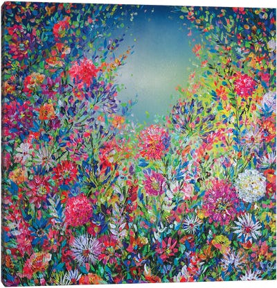 Psychedelic Floral Canvas Art Print - Jan Rogers