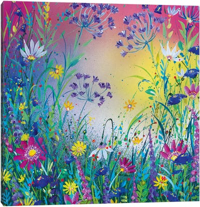 Sunshine Flower Garden Canvas Art Print - Jan Rogers