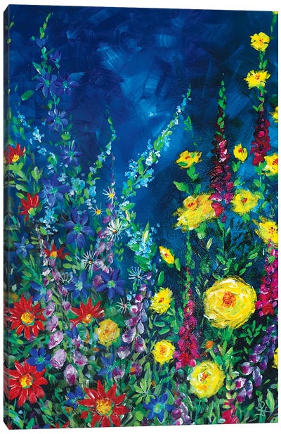 Evening Rose Garden Canvas Art Print - Jan Rogers