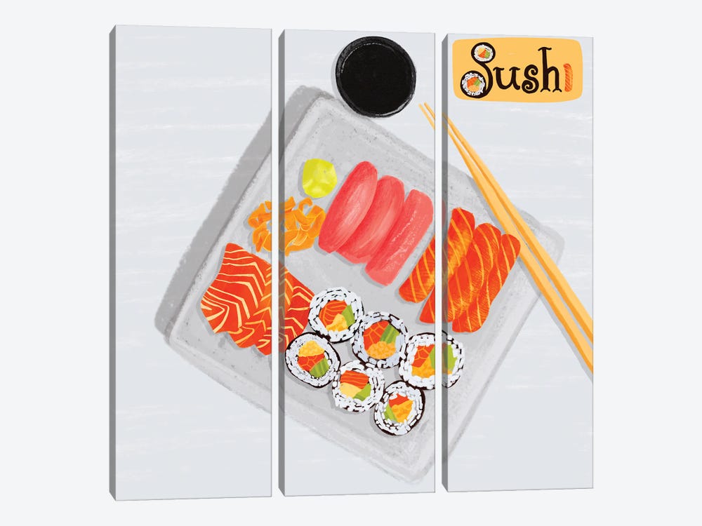 Sushi II by Juliet Rose Philips 3-piece Canvas Artwork