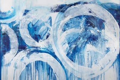 Big Sea Blue Rain by Jude Remedios canvas print