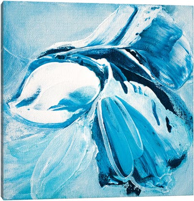 Blue Dahlia Canvas Art Print - Jude Remedios