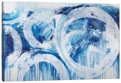 Big Sea Blue Rain Canvas Art Print - Jude Remedios
