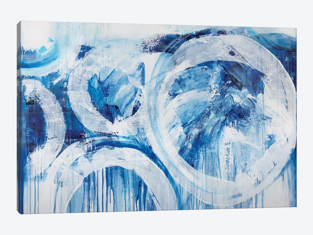 Big Sea Blue Rain by Jude Remedios 1-piece Canvas Print