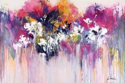 Cherry Pink & Apple Blossoms by Jude Remedios canvas print