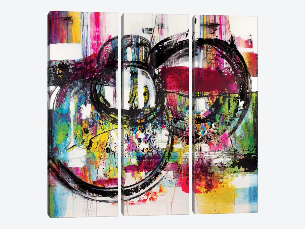 Disorderly Conduct by Jude Remedios 3-piece Canvas Wall Art
