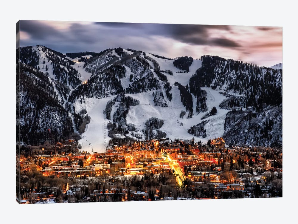 Winter Aspen Lights by Jonathan Ross Photography 1-piece Canvas Artwork