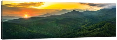 Sunset On The Smokies Canvas Art Print - Mountains Scenic Photography