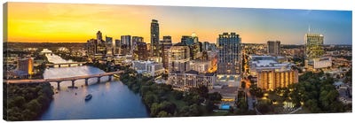 Austin Skyline After Sunset Canvas Art Print - Bridge Art