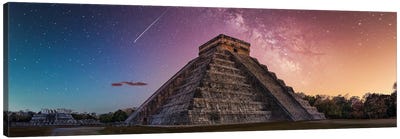 Milky Way Over Chichen-Itza Canvas Art Print - The Seven Wonders of the World