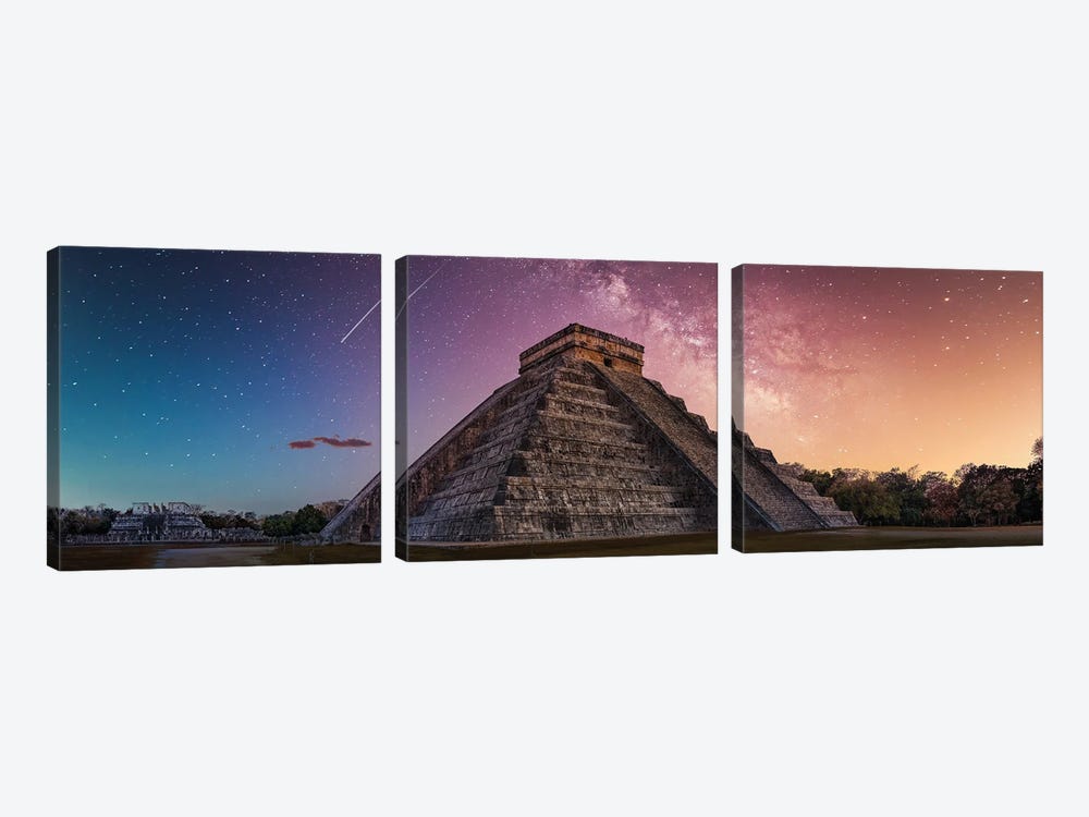 Milky Way Over Chichen-Itza by Jonathan Ross Photography 3-piece Art Print