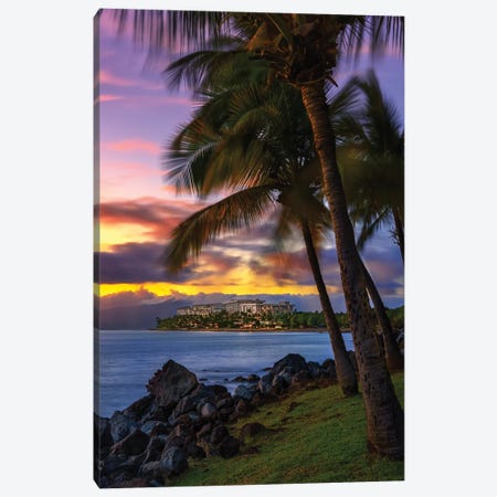 The Sun Setting Over Hawaii Canvas Print #JRP155} by Jonathan Ross Photography Art Print