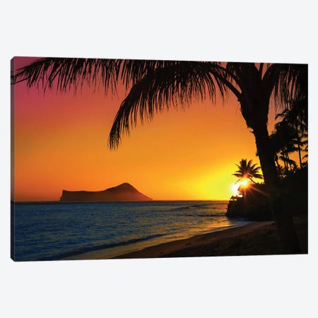 Sunset In Oahu Canvas Print #JRP160} by Jonathan Ross Photography Canvas Art Print