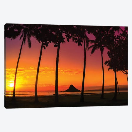 Chinaman's Hat Sunset In Oahu Canvas Print #JRP161} by Jonathan Ross Photography Art Print