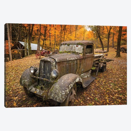 Old Car In The Autumn Forest Canvas Print #JRP164} by Jonathan Ross Photography Canvas Art