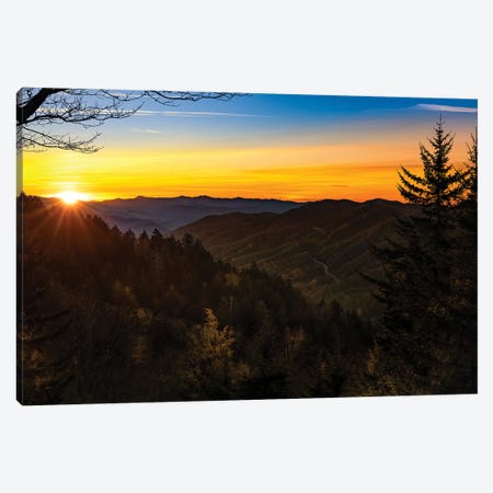 Sunset High In The Smokies Canvas Print #JRP169} by Jonathan Ross Photography Art Print