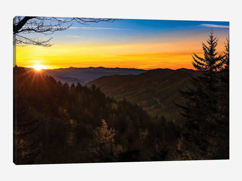 Sunset High In The Smokies by Jonathan Ross Photography 1-piece Canvas Print