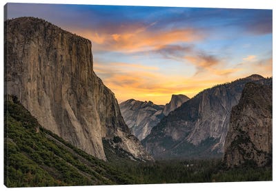 Yosemite Valley Overlook Canvas Art Print - Yosemite National Park Art