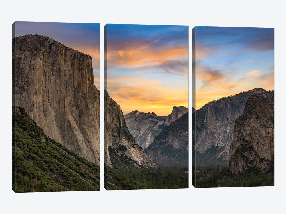 Yosemite Valley Overlook by Jonathan Ross Photography 3-piece Canvas Art