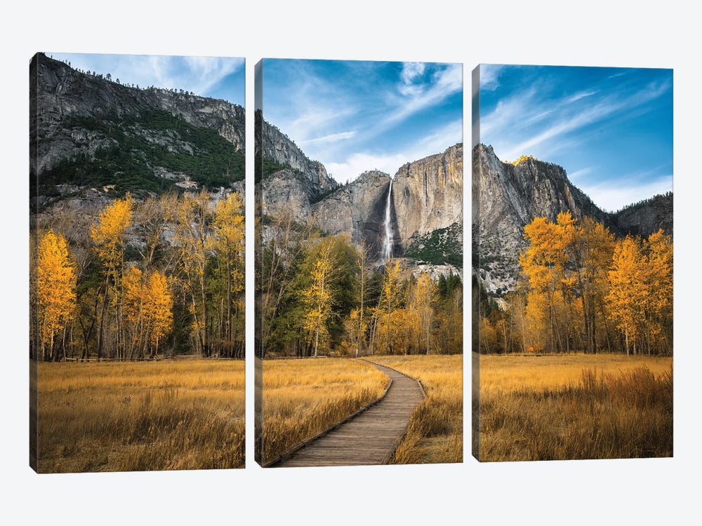 Yosemite Valley In The Autumn by Jonathan Ross Photography 3-piece Canvas Wall Art