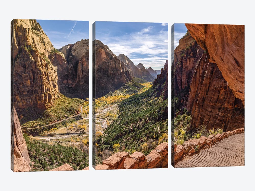Zion National Park In The Autumn by Jonathan Ross Photography 3-piece Canvas Print