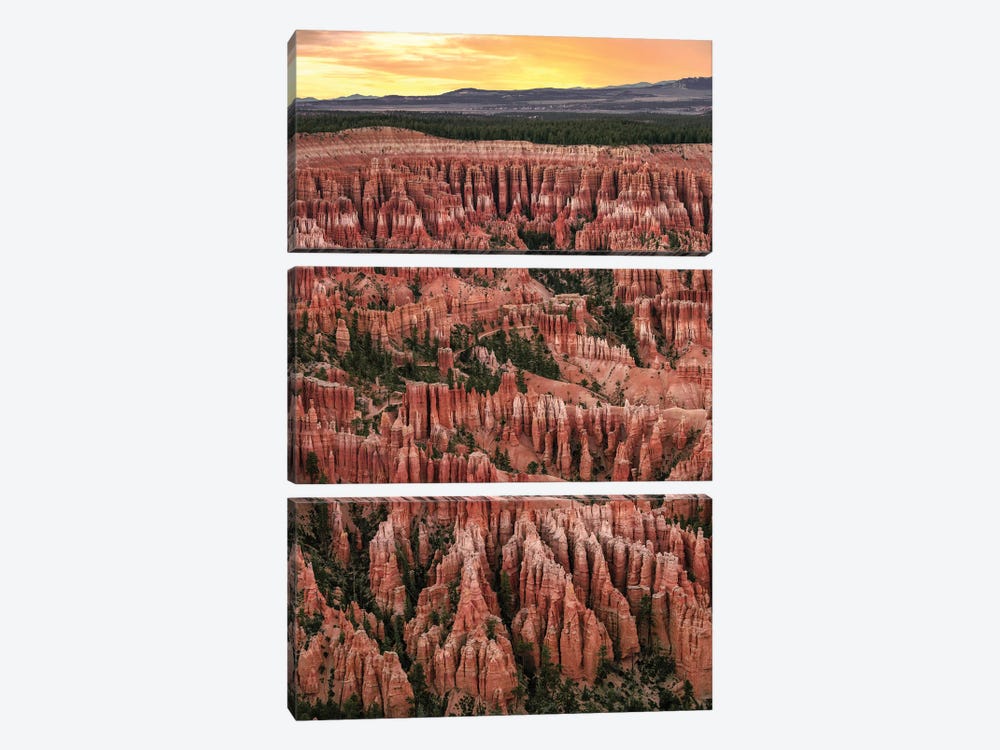 Bryce Canyon National Park Sunset by Jonathan Ross Photography 3-piece Canvas Wall Art