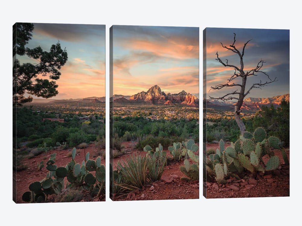 Sedona Arizona Skyline by Jonathan Ross Photography 3-piece Canvas Artwork