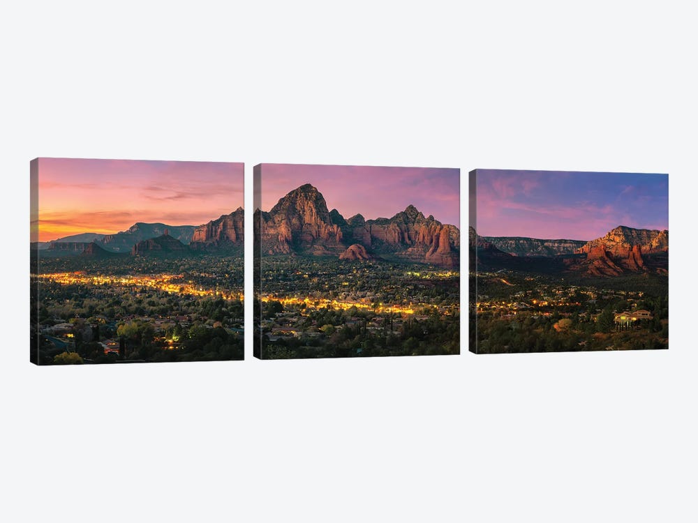 Sunset In Sedona Arizona by Jonathan Ross Photography 3-piece Canvas Art