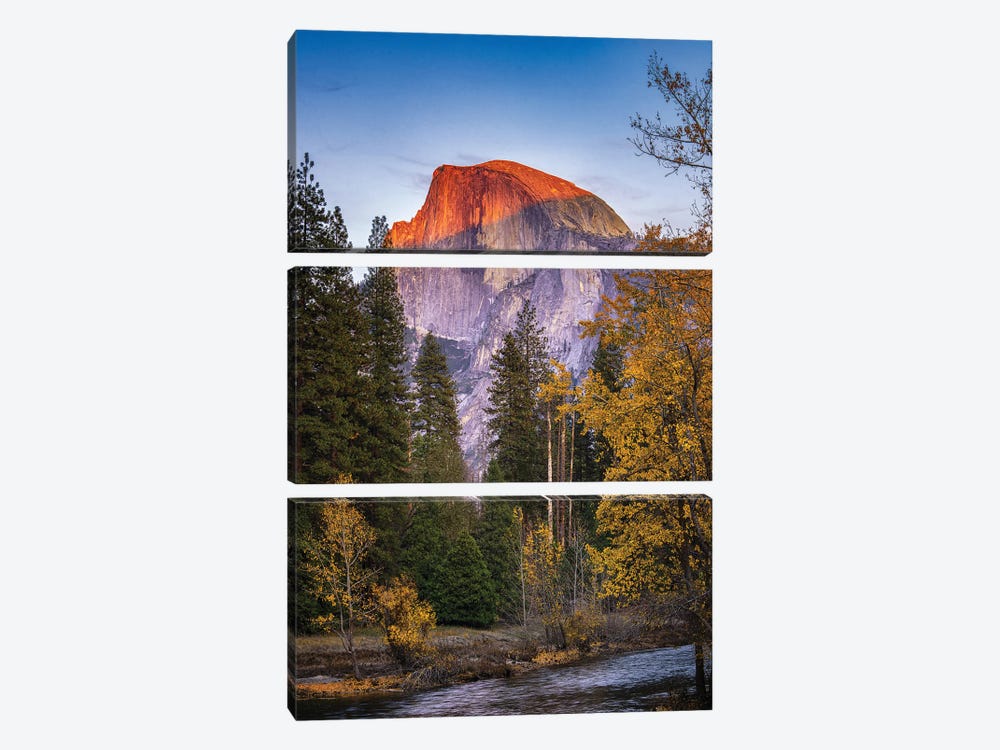 Half Dome At Sunset by Jonathan Ross Photography 3-piece Art Print