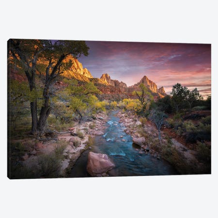 Zion National Park In The Fall Canvas Print #JRP201} by Jonathan Ross Photography Canvas Art